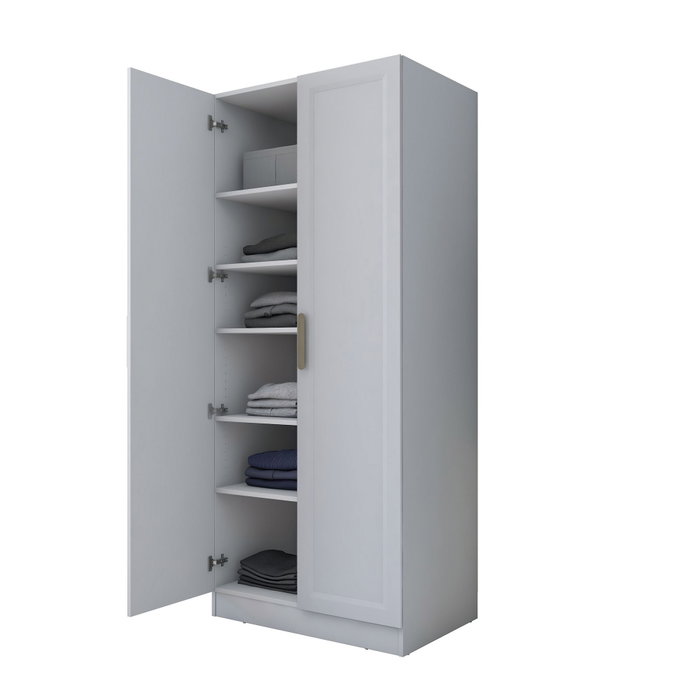 Hanah Home Armario Blanco con Estanterías Hanah Home Armario Blanco con Estanterías